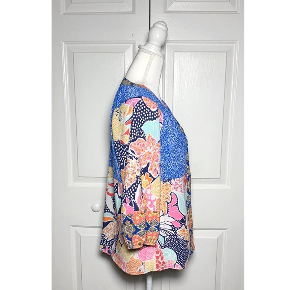 Figueroa + Flower Nwot Boho Patchwork Pattern Top - image 2